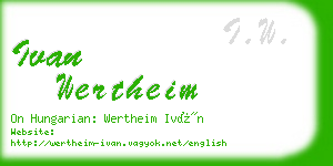 ivan wertheim business card